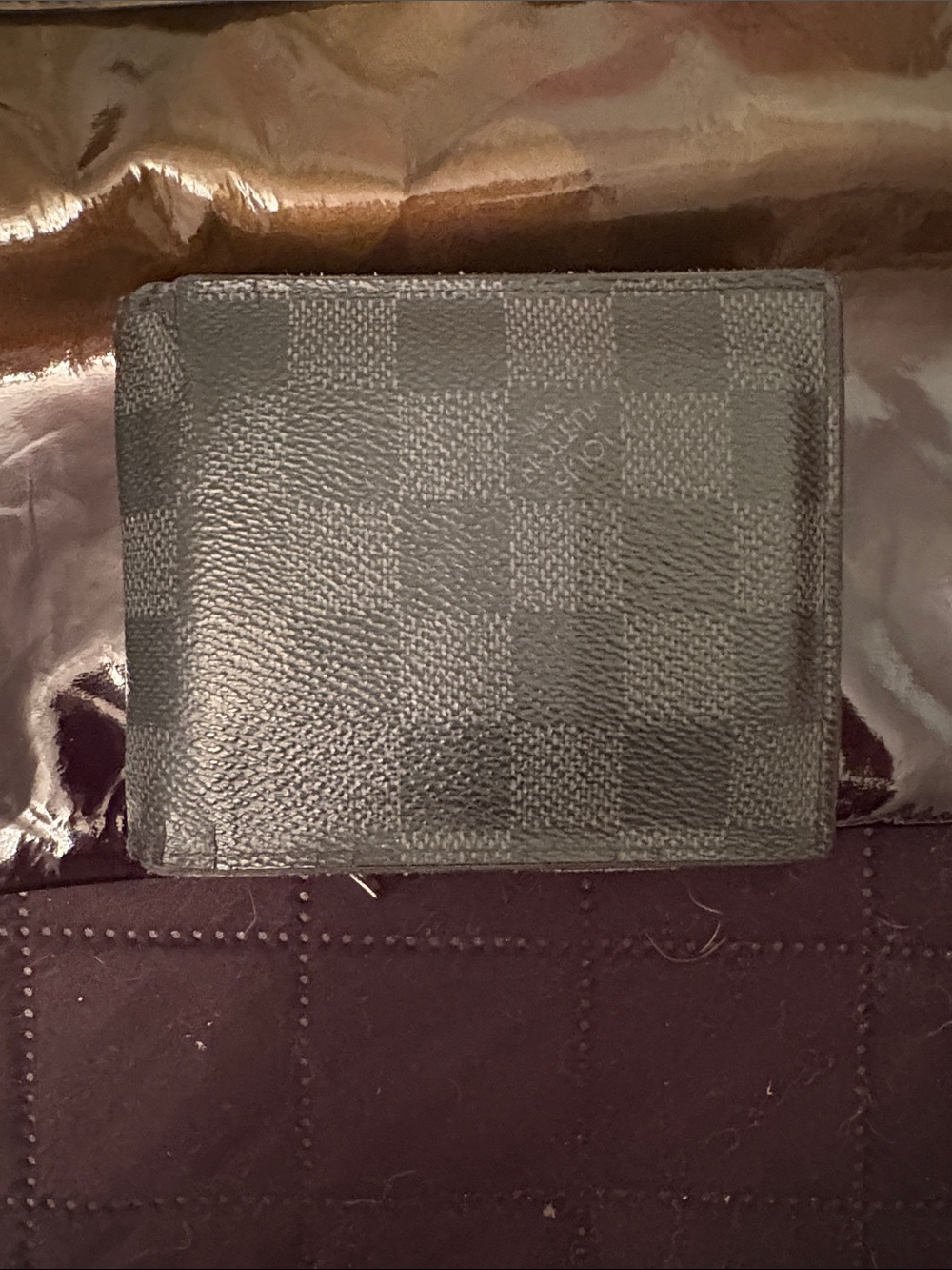Louis Vuitton Damier Graphite Multiple Wallet men's Black Checker Leather Bifold